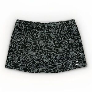 L.L. Bean Women's Skort Size M Floral Zipped Side Pocket 50+ UPF Stretch w Short